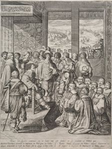 Louis XIII Receiving a Deputation of Magistrates. Creator: Abraham Bosse (French, 1602-1676)