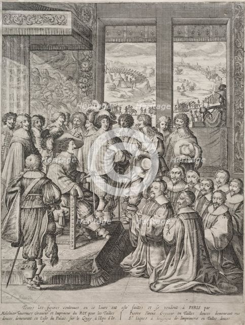 Louis XIII Receiving a Deputation of Magistrates. Creator: Abraham Bosse (French, 1602-1676).