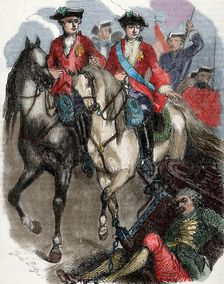 Louis XV and the Dauphin at the Battle of Fontenoy, War of the Austrian Succession, 1745, (1851). Creator: Dupre