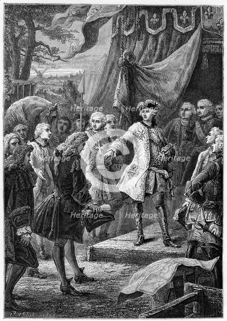 Louis XV, King of France and the Ambassador of Netherlands, (19th century). Artist: Unknown