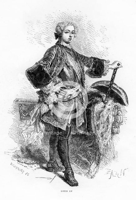 Louis XV, King of France.Artist: Hildibrand