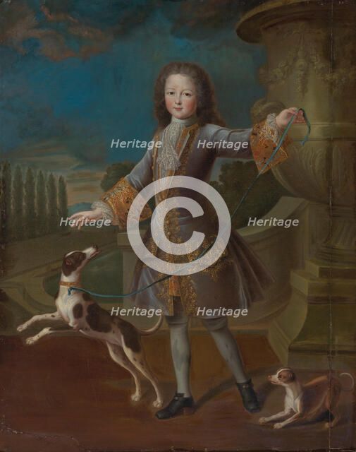 Louis XV of France (1710-1774) With Two Dogs , .