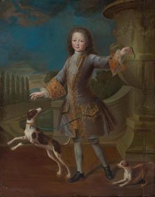 Louis XV of France (1710-1774) With Two Dogs