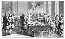 Louis XV Signing The New Treaty, 1757, (1885)