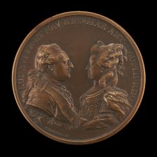 Louis XVI, 1754-1793, and Marie-Antoinette, 1755-1793..., [obverse], 1781. Creator: Benjamin Duvivier