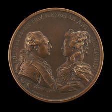 Louis XVI, 1754-1793, and Marie-Antoinette, 1755-1793..., [obverse], 1781. Creator: Benjamin Duvivier