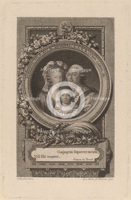 Louis XVI, Marie-Antoinette, and Louis-Charles, 1793. Creator: Jacob Adam.