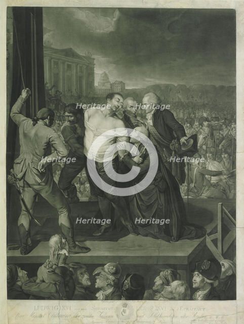 Louis XVI on the Scaffold, 1795. Creator: Huck, Johann Gerhard (1758-1811).
