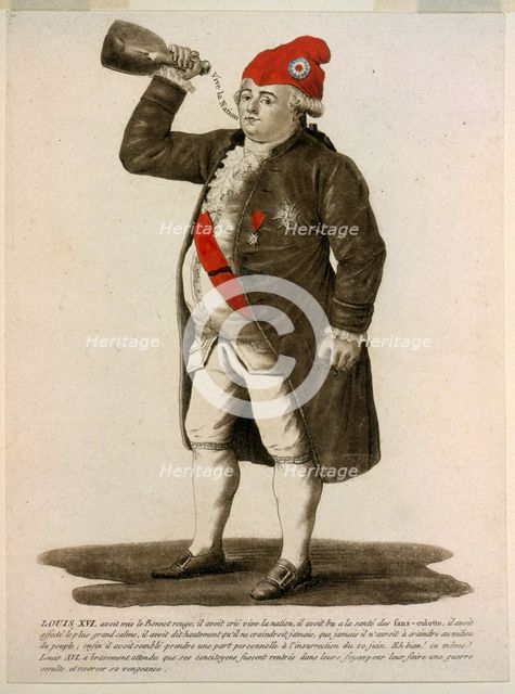 Louis XVI, avoit mis le Bonnet rouge, il avoit crié vive la nation, … 1792. 
