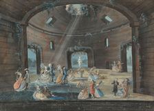 Louis XVI and Marie-Antoinette in the Temple of Venus at the Château de Presles, 1787. Creator: Pradel; J. (active 1780s)