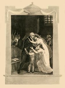 Louis XVI taking leave of his family previous to his execution (1782),1816. Creator: Unknown