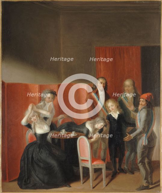 Louis XVII separated from his mother, July 3, 1793, 1795. Creator: Jean-Jacques Hauer.