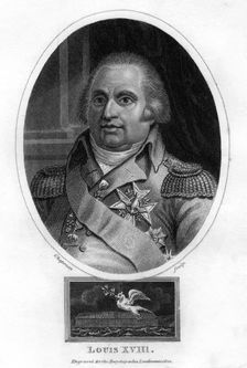 Louis XVIII, King of France, 1820.Artist: J Chapman