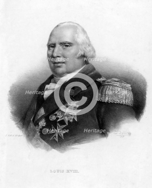 Louis XVIII, King of France, (1827).Artist: Delpech
