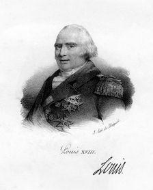 Louis XVIII, King of France, 19th century.Artist: Delpech
