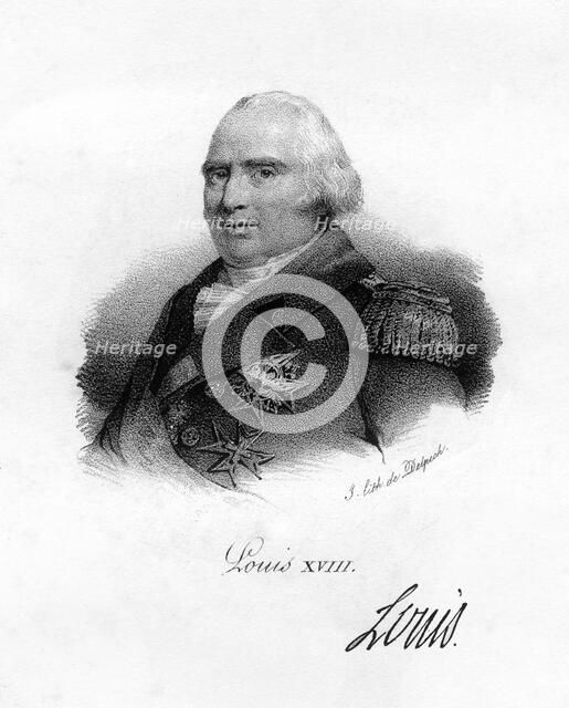 Louis XVIII, King of France, 19th century.Artist: Delpech