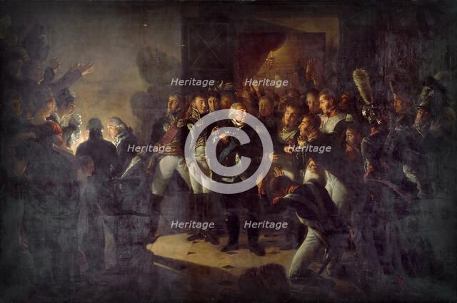 Louis XVIII left the Tuileries on the Night of March 20, 1815. Artist: Gros, Antoine Jean, Baron (1771-1835)