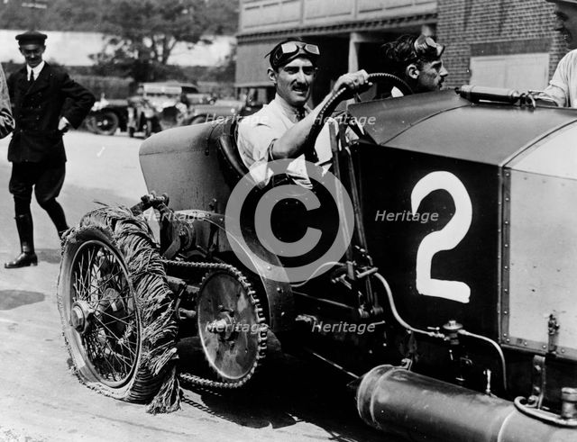 Louis Zborowski at the wheel of Chitty Bang Bang I, Brooklands,1922. Artist: Unknown