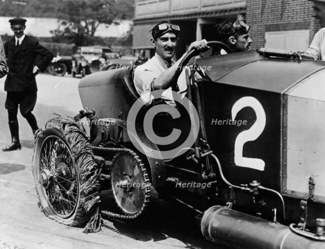 Louis Zborowski at the wheel of Chitty Bang Bang I, Brooklands,1922. Artist: Unknown