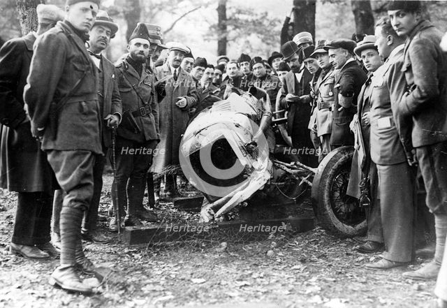 Louis Zborowski's Mercedes after his fatal crash at Monza, Italy, 1924. Creator: Unknown.