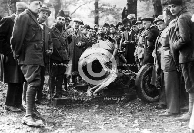 Louis Zborowski's Mercedes after his fatal crash at Monza, Italy, 1924. Creator: Unknown.