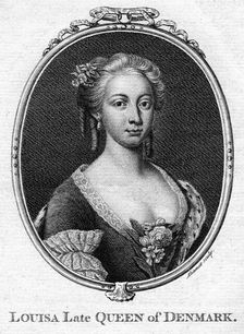 Louisa, Queen of Denmark.Artist: Aliamet