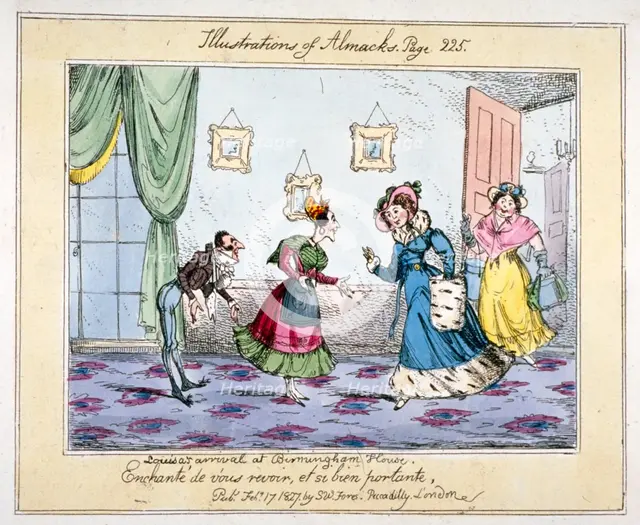'Louisa's arrival at Birmingham House', 1827. Artist: SW Fores