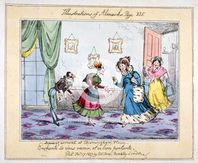 'Louisa's arrival at Birmingham House', 1827. Artist: SW Fores