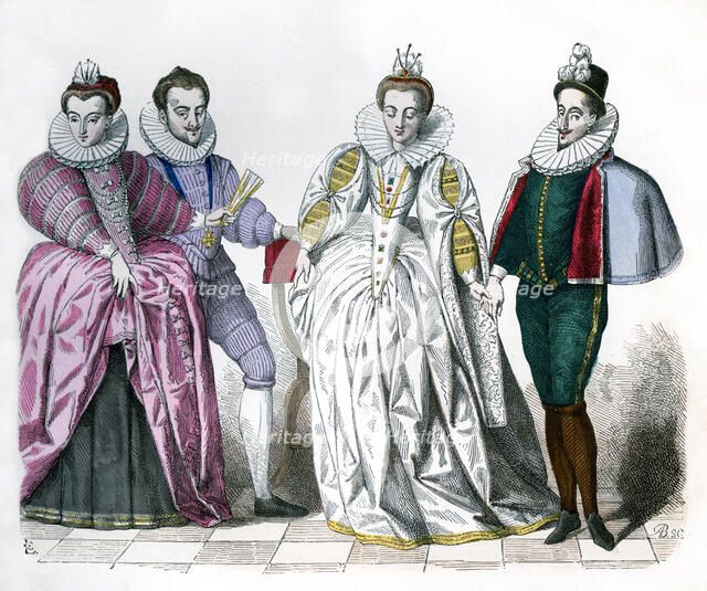 Louise of Lorraine, Duke of Guise, Marguerite de Vaudemont and Anne de Joyeuse, 1581 (1882-1884). Artist: Unknown