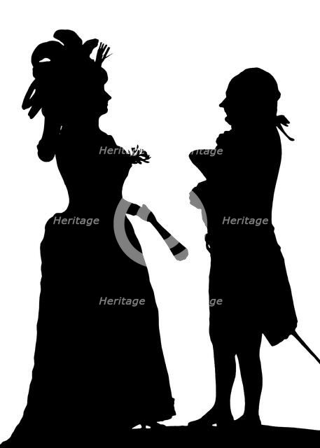 Louise Contat and Joseph Dazincourt, French actors, 1784 (1912). Artist: Unknown