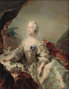 Louise, Frederik V's First Queen in her Coronation Robes, 1747. Creator: Carl Gustaf Pilo