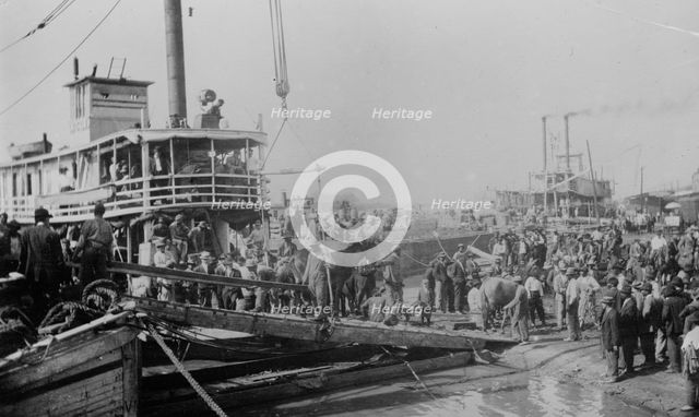 Louisiana Flood 1912-- refugees saved by gov't [i.e. government] boat, 1912. Creator: Bain News Service.