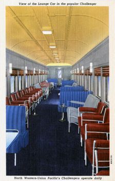 Lounge car on the North Western Union Pacific's popular Challenger train, USA, 1941
