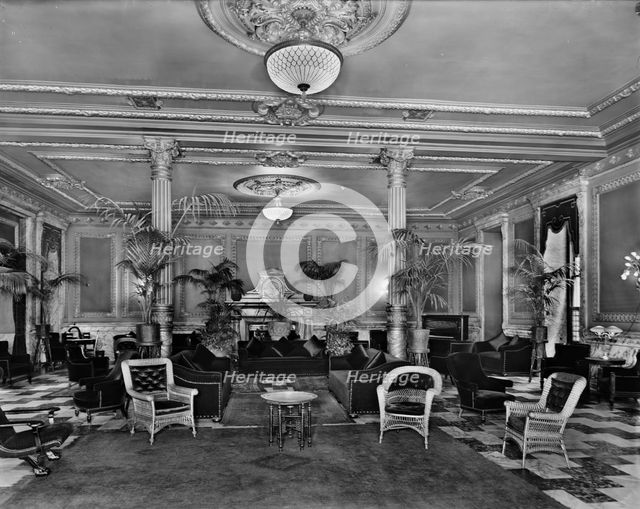 Lounge in foyer, Murray Hill Hotel, New York, N.Y, between 1905 and 1915. Creator: Unknown.