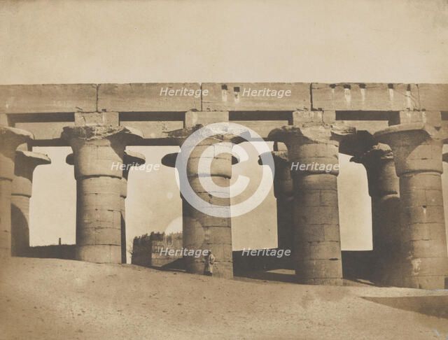 Louqsor, grande colonnade du palais, 1849-51. Creator: Maxime du Camp.