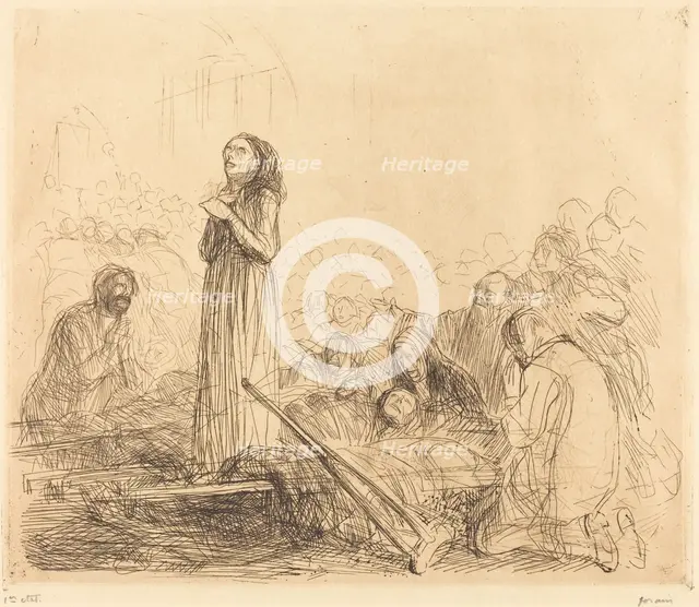 Lourdes, the Miracle (first plate), 1912/1913. Creator: Jean Louis Forain.