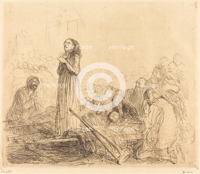 Lourdes, the Miracle (first plate), 1912/1913. Creator: Jean Louis Forain.