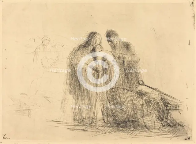Lourdes, the Paralytic (second plate), 1912/1913. Creator: Jean Louis Forain.