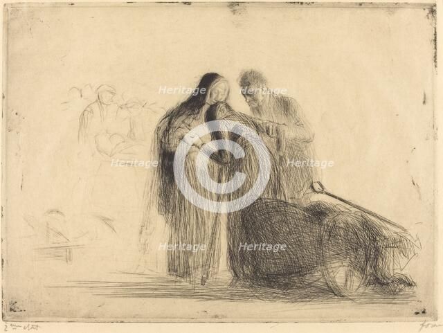 Lourdes, the Paralytic (second plate), 1912/1913. Creator: Jean Louis Forain.