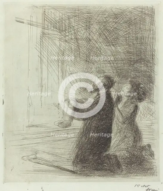 Lourdes, Imploring before the Grotto (fourth plate), 1912/1913. Creator: Jean Louis Forain.