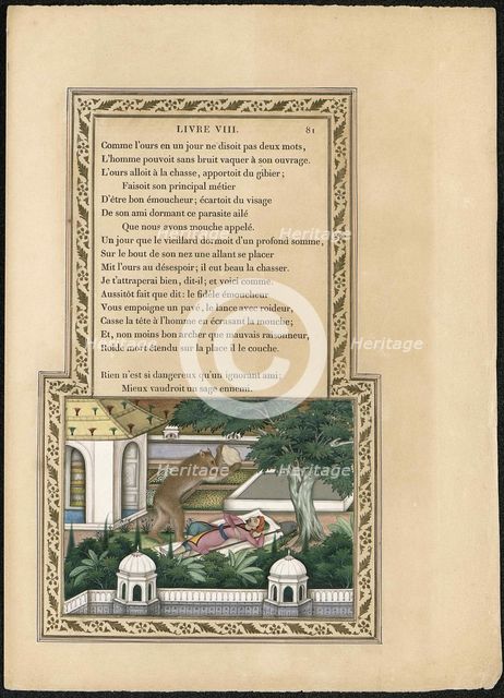 L'Ours et l'amateur de jardins (The Bear and the Gardener), 1837-1839. Creator: Imam Bakhsh Lahori (active 1830s-1840s).