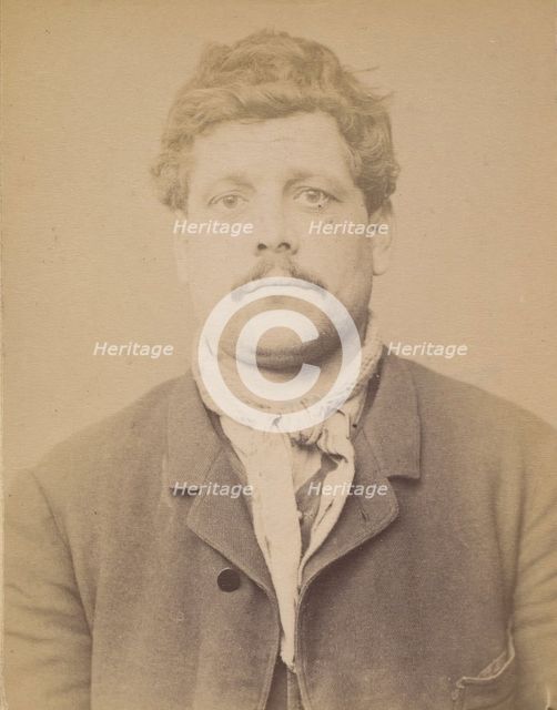 Loutrel. François. 37 ans, né à Paris XVlle. Journalier. Anarchiste. 1/3/94., 1894. Creator: Alphonse Bertillon.