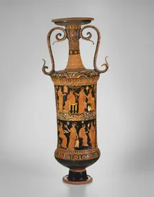 Loutrophoros (Container for Bath Water), 350-340 BCE. Creator: Varrese Painter