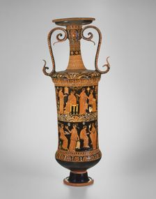 Loutrophoros (Container for Bath Water), 350-340 BCE. Creator: Varrese Painter