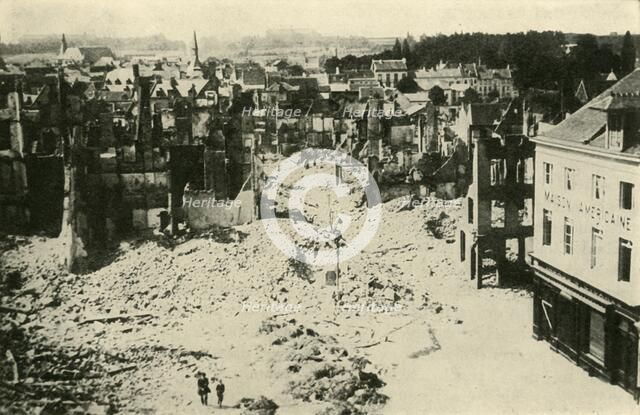 'Louvain after the German Bombardment: one portion of the devastated town', c1914, (c1920). Creator: Unknown.