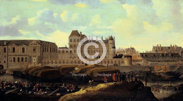 'Louvre and Petit Bourbon seen from the Seine', Paris, 17th century. Artist: Reinier Zeeman