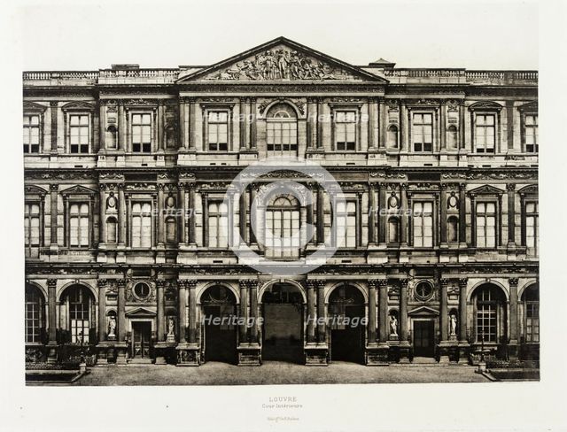 Louvre, cour intèrieure, c.1856. Creator: Edouard Baldus.