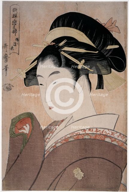 Love that Rarely Meets, from the series  Anthology of Poems: The Love Section, 1793-1794. Artist: Utamaro, Kitagawa (1753-1806)