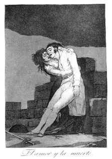 Love and death 1799. Artist: Francisco Goya