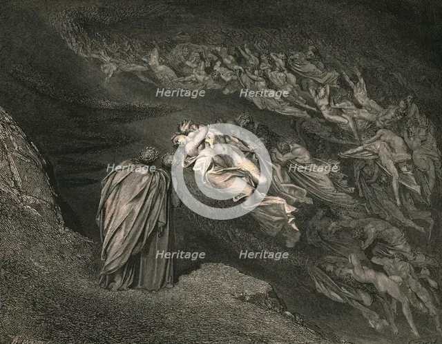 'Love brought us to one death: Caina waits the soul, who split our life', c1890.  Creator: Gustave Doré.